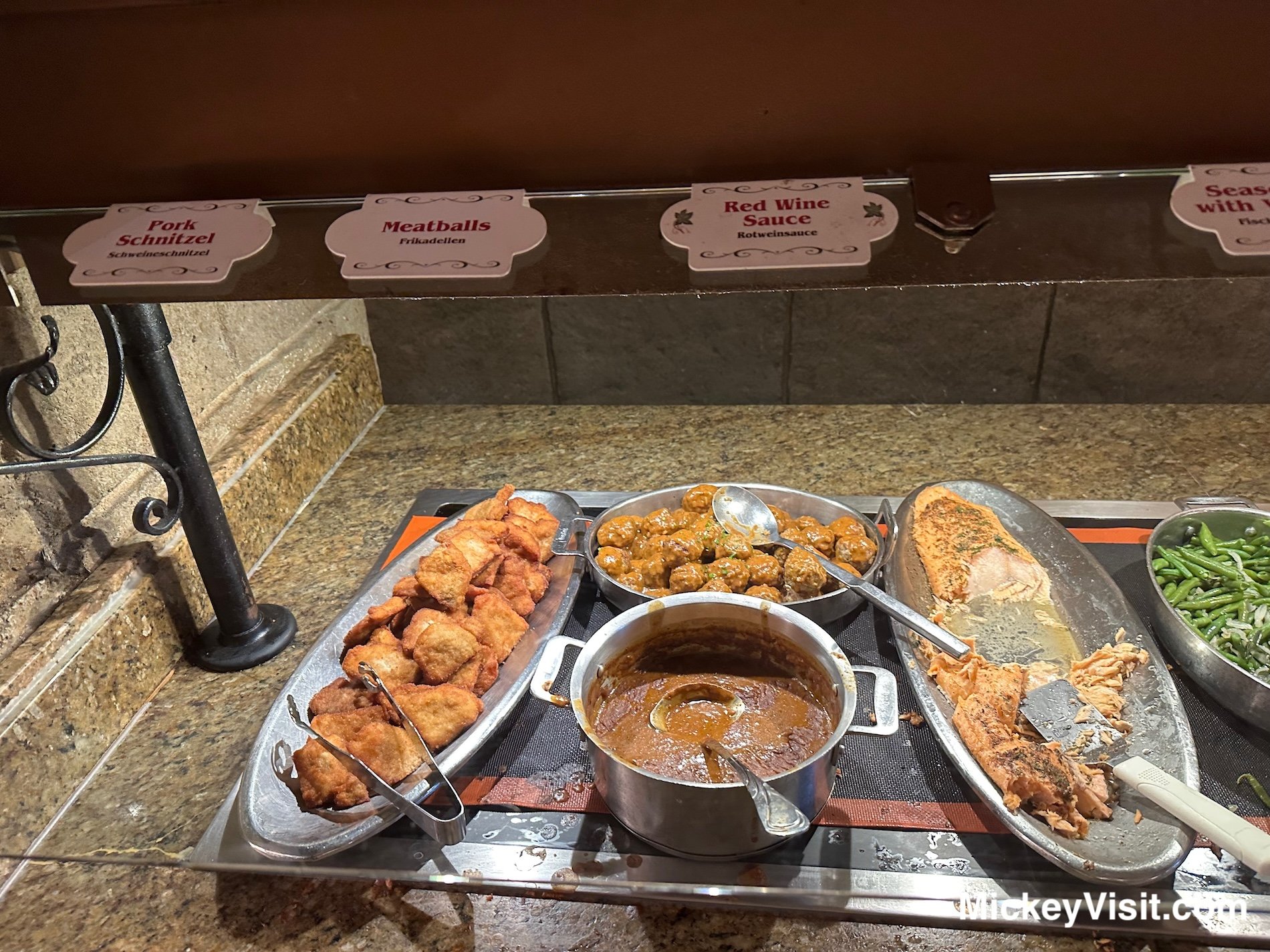Biergarten food buffet at disney world restaurant