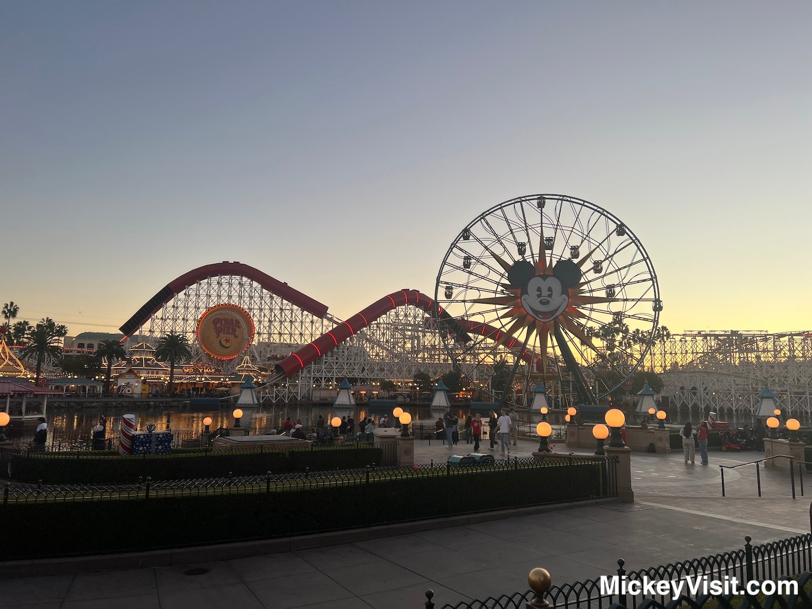 Disney California Adventure Pixar Pier view sunset