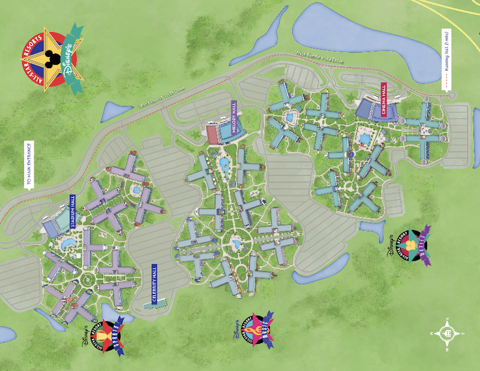 Disney's All-Star Resorts overview map