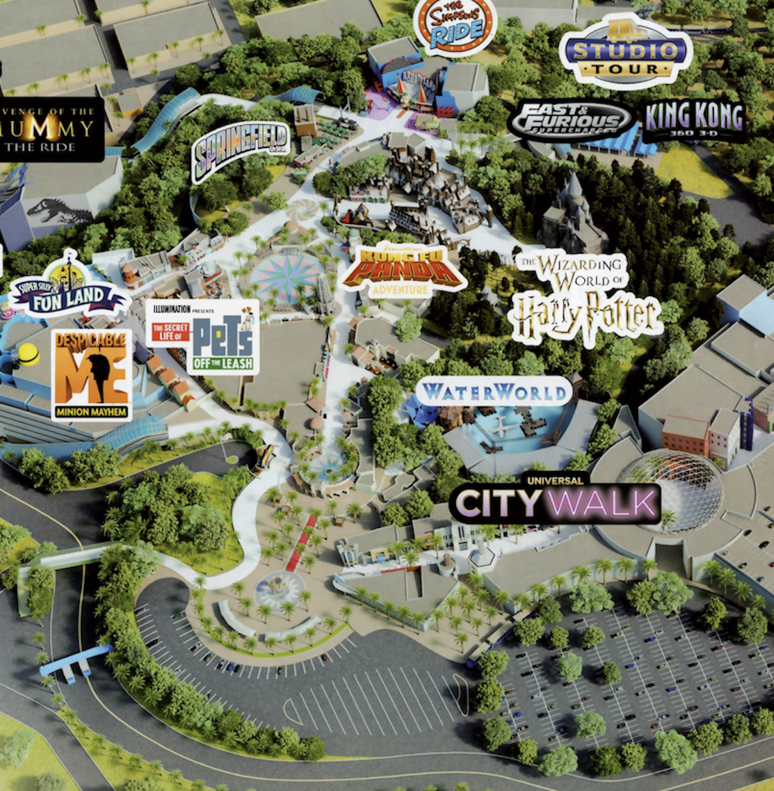 Universal Studios Hollywood upper lot map